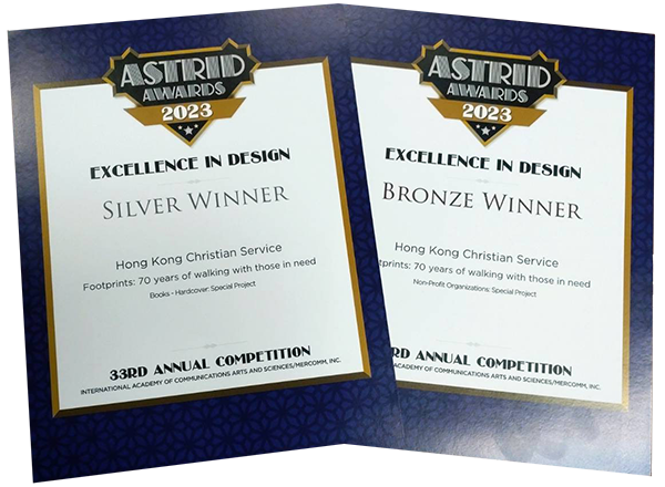  Silver Award in the 'Books – Hardcover: Special Project' and a Bronze Award  in the 'Non-Profit Organizations: Special Project' at the 33rd ASTRID Awards